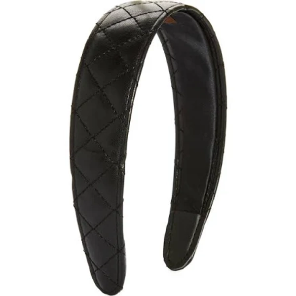 Tasha Wide Quilted Faux Leather Headband