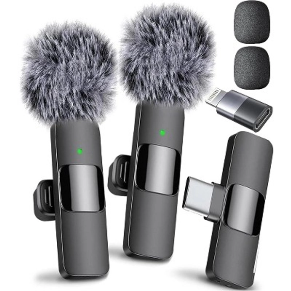 Mini Mic Pro Wireless Microphone for iPhone, Android, Lavalier Microphone for Video Recording