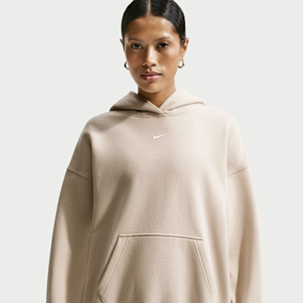 Nike Studio Fleece Oversize-Kapuzenpullover aus mittelschwerem Material (Damen) - Cream II/Sail - Size XS