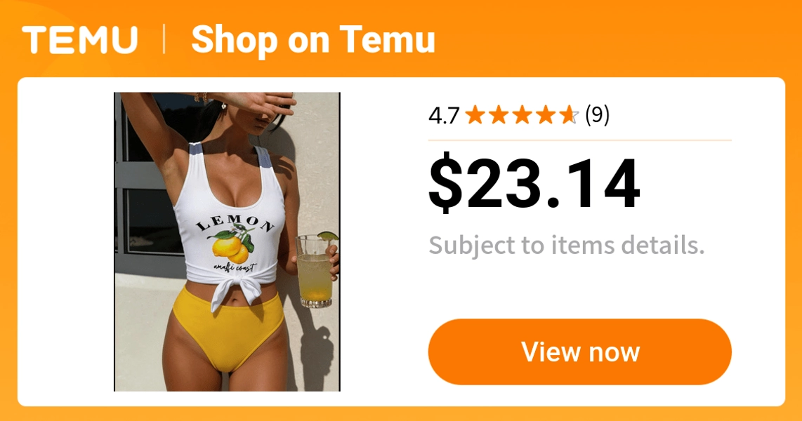 fashionable womens cute fruit lemon print tankini set summer - Temu