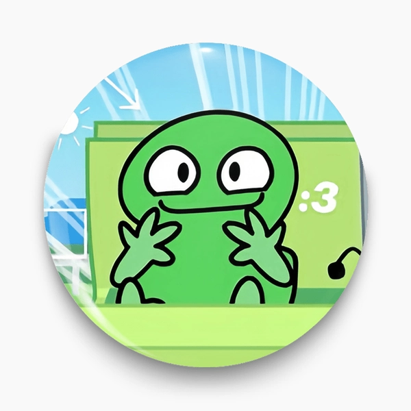 2D Flat, Green 2 Classic Fashion Cartoon Anime Plastic Pin(2D FLAT), suitable for small accessories such as clothing, hats, backpacks- fashion accessories for friends, classmates, colleagues- cost-effective gift ideas, 2D Flat