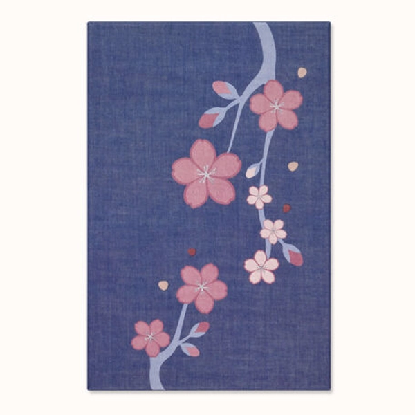 Sakura Notebook Large, Ruled, Fabric Hard Cover - with Gift Box