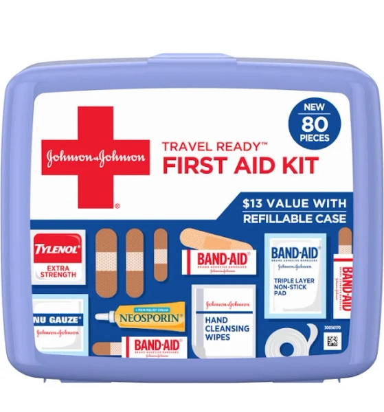 Band-Aid Travel Ready Portable Emergency First Aid Kit