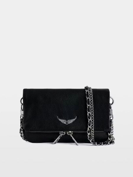 Elegant Black Leather Rock Nano Pouch | Zadig&Voltaire
