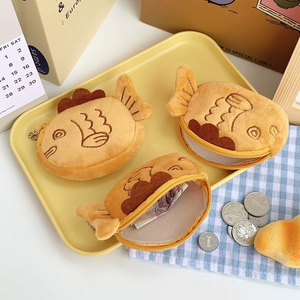 New Japan Cute Plush Snapper Fish Doll Coin Purse Wristlet Bag Cartoon Wallet Mini Zipper Girl Coin Wallet Cable Headset Bag` - AliExpress 1524