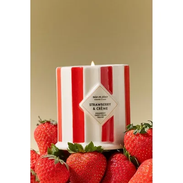 mise en place Gourmand Strawberry & Crème Ceramic Candle