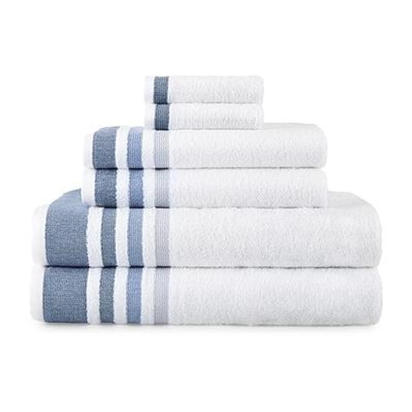 Home Expressions Solid & Stripe Bath Towel, One Size, Multiple Colors