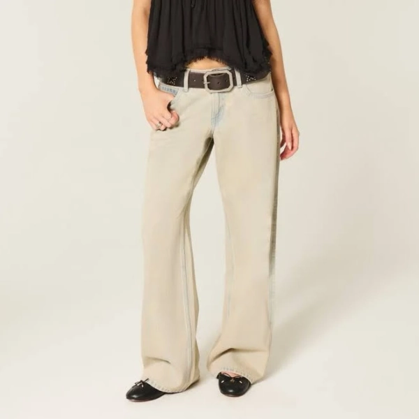 Low-Rise Baggy Distressed Jeans