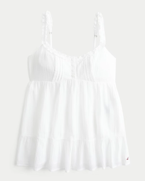 Ruffle Trim Tunic Babydoll Top