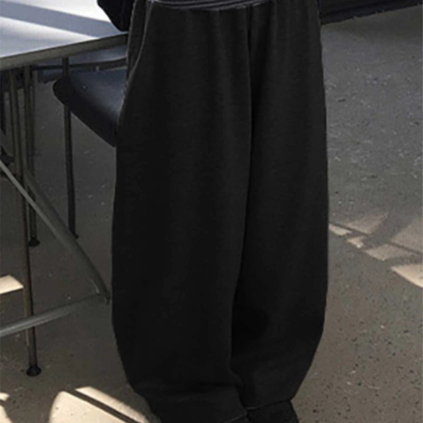 Y2K Wide Leg Joggers for Women | Extra Long, Solid Color, Soft Fabric, Machine Washable, All-Season, Draping Floor Pants for Daily Wear and Home Strolls