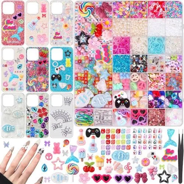 3280 Pcs Junk Case Charms Kit, For Customizing Phone Cases Multicolor