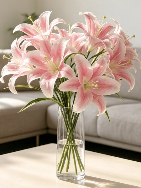 15pcs Artificial Mixed Color Silk Lily Flowers, Faux Lilies, Suitable For Wedding Decor, Home Decor, Room Decor, Tabletop Decor, Vase, Living Room, Dining Table, Bedroom, TV Cabinet, Enhance Home Atmosphere, Party Decor, Photography Props, Maintenance-Free