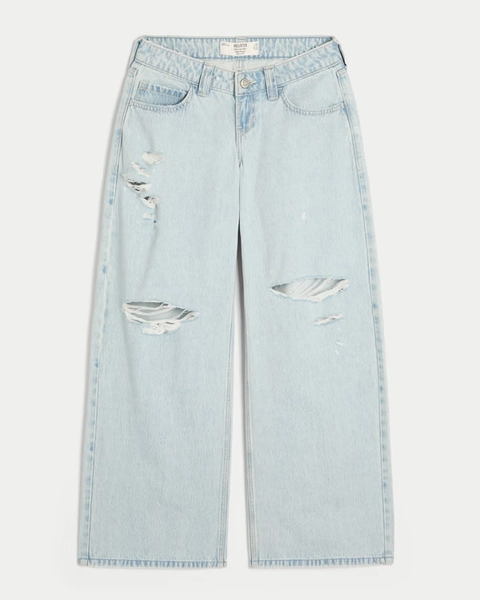 Ultra Low-Rise Ripped Super Baggy Jeans