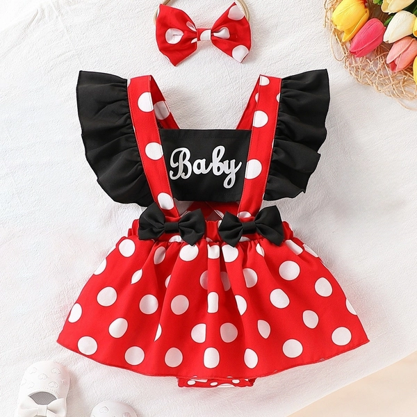Baby Girl Romper Newborn Girls Summer Princess Dresses Infant Sleeveless Backless Infant Jumpsuit with Headband 2pcs Outfits, for Outdoor