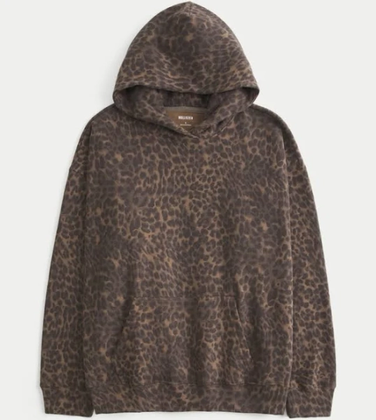 Women's Hollister Feel Good Oversized Leopard Hoodie