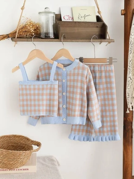 Girls' Stylish Knit Sweater Set