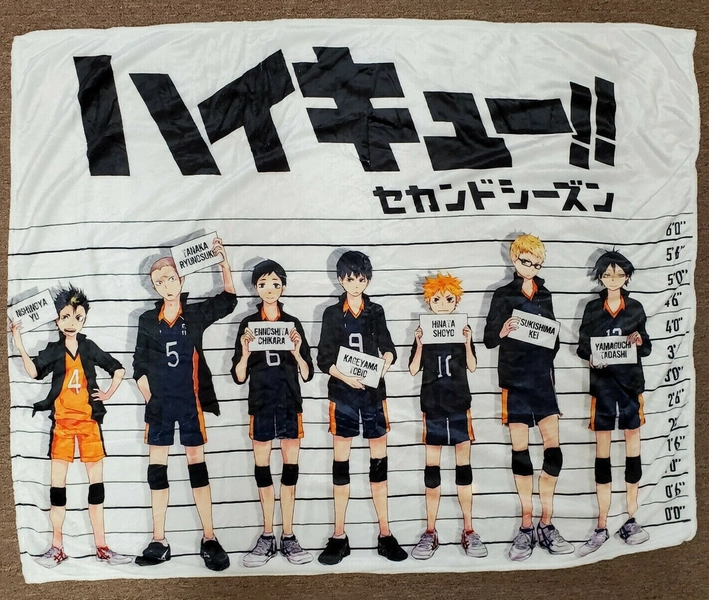 Haikyuu Anime Lineup Character Blanket 50" X 40"  Soft Plush Throw Blanket