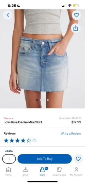 Low-Rise Denim Mini Skirt