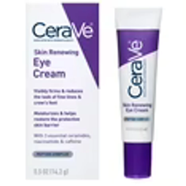 CeraVe Skin Care Renewing Eye Cream for Dark Circles & Puffiness with Peptides, Hyaluronic Acid, Niacinamide, Caffeine, Fragrance Free 0.5 fl oz