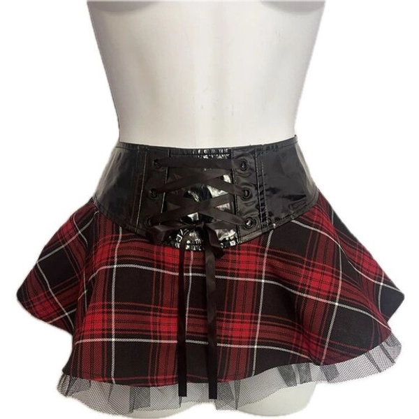 Vintage Lip Service Red Plaid Tartan Corset Skirt Women’s Size M
