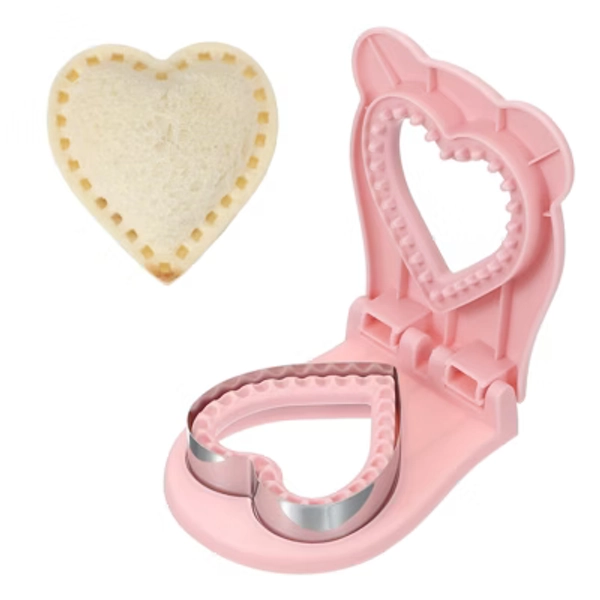 Unique Bargains PP Heart Shape Crustless Sandwich Cookie Cutter Pink