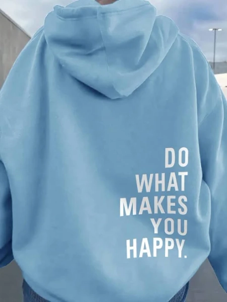 SHEIN Women's Letter Print Hoodie Sweatshirt