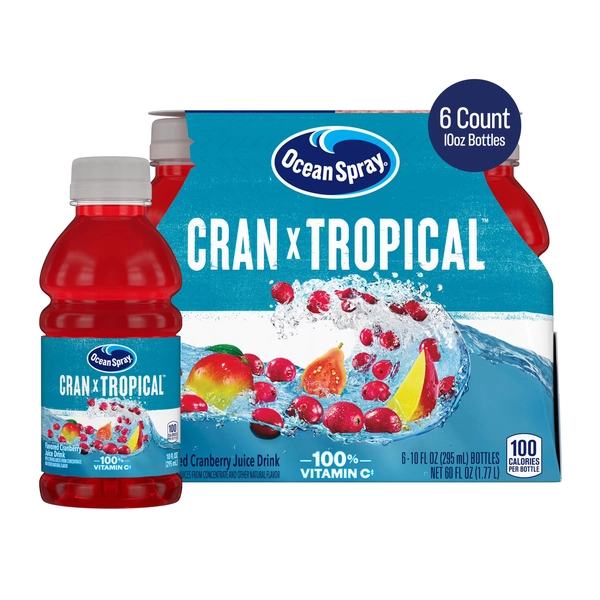 Ocean Spray® Cran-Tropical™ Cranberry Tropical Juice Drinks, 10 fl oz Bottles, 6 Count - Walmart.com