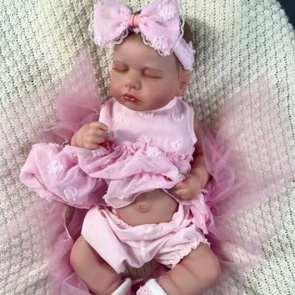 MRB 20 Inch Full Body Silicone Vinyl Reborn LouLou Girl Washable Reborn Baby Doll Adorable Reborn
