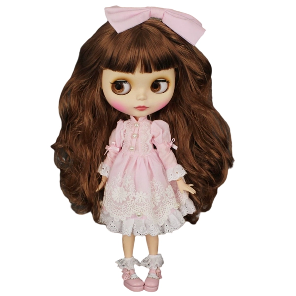 Angela – Premium Custom Neo Blythe Doll with Brown Hair, White Skin & Matte Cute Face