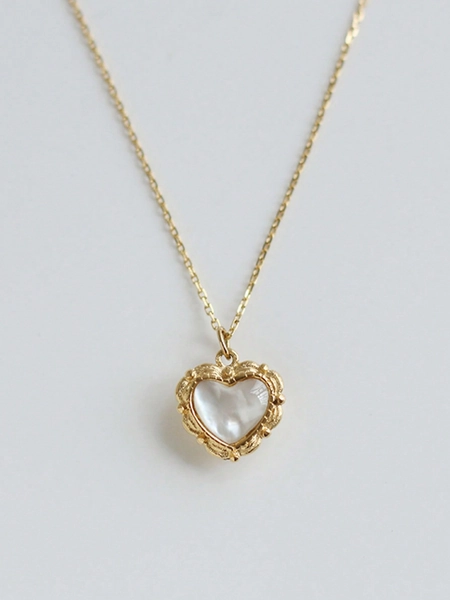 1pc Copper Alloy Heart Pendant Necklace, Suitable For Daily Wear