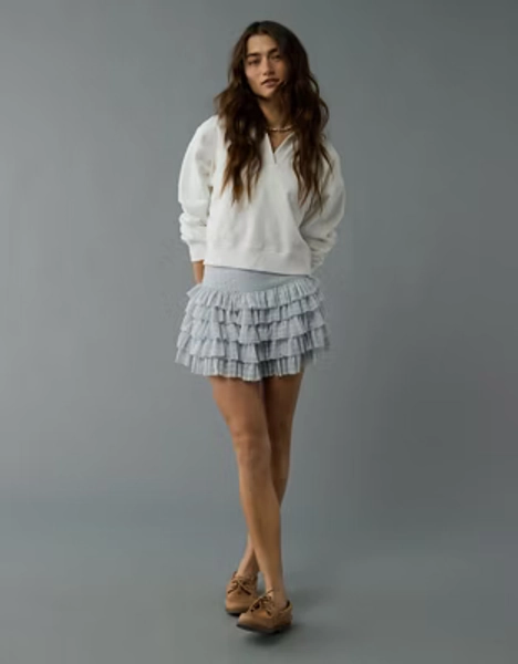 AE High-Waisted Ruffle Mini Skort