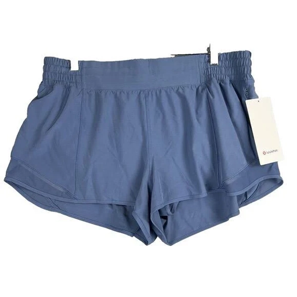 NEW LululemonHotty Hot HR SHORT 2.5” OASIS BLUE Size 14