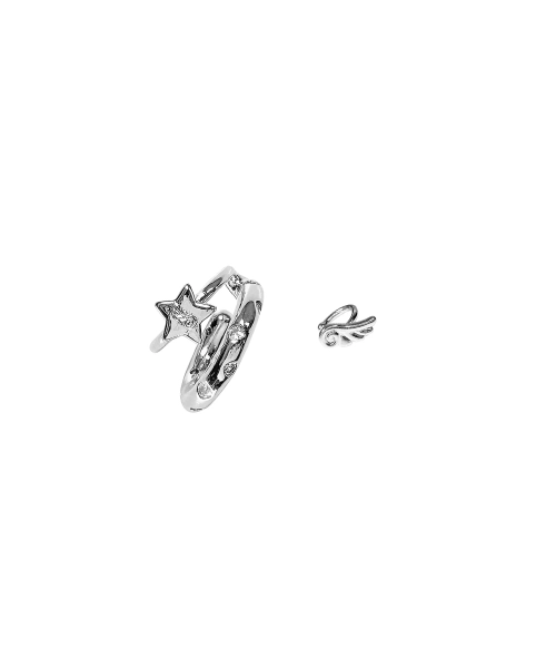 Cubic Star Wing Ear Cuff Set
