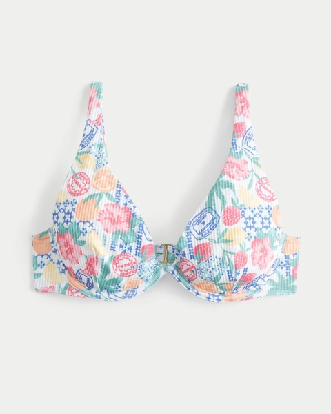 High Apex Ribbed Underwire Bikini Top