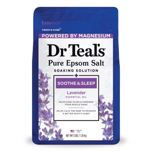 Dr Teal's Epsom Salt Magnesium Soak - Soothe & Sleep with Lavender - 3 lbs