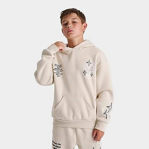 Supply & Demand Big Kids Vito Pullover Hoodie in Ancient Scroll Beige Size: Large