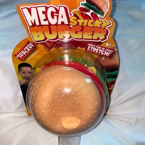 Austin Clothing Co. NEW NOVELTY MEGA/ JUMBO STICKY AND SQUISHY BURGER TOY - New Toys & Collectibles