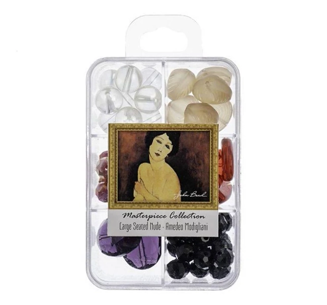 John Bead Masterpiece Collection 6 Grids Mixed Glass Bead Box 85 Grams