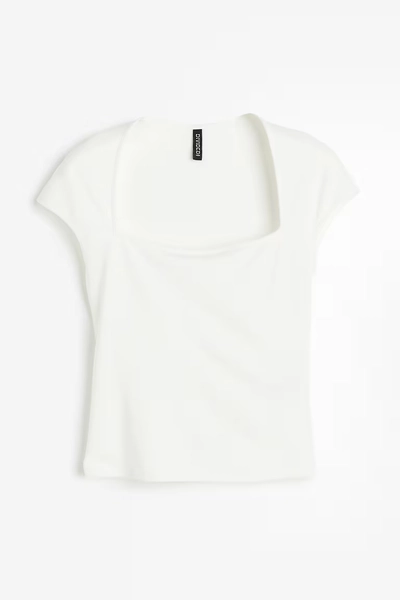 Cap-sleeved Top - White