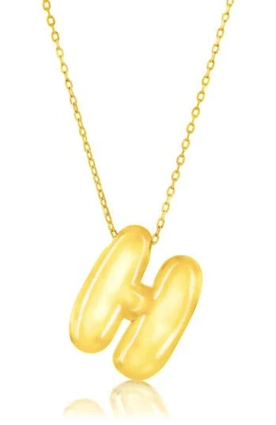 Simona Women's Sterling Silver Chunky Bubble Initial Necklace