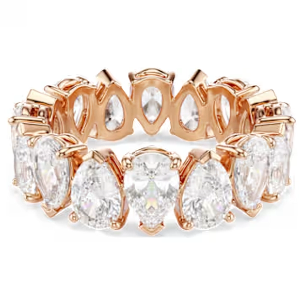 Matrix Vittore ring, Pear cut, White, Rose gold-tone finish