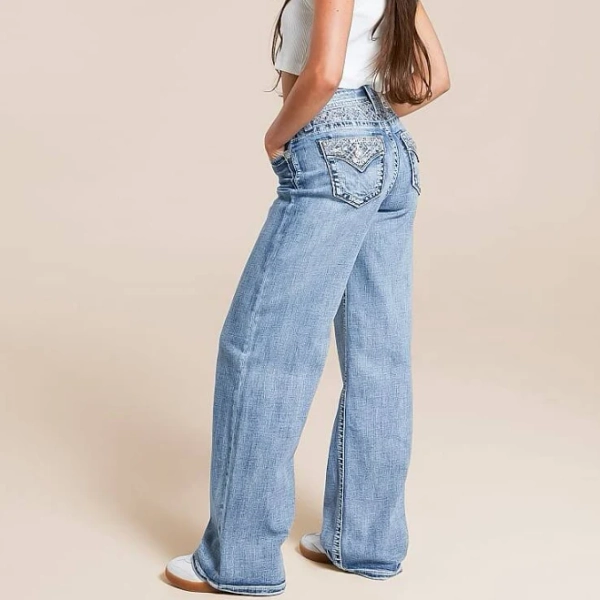 Miss Me Women's High Rise Wide Leg Stretch Jean