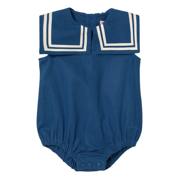 Linen romper | Navy blue