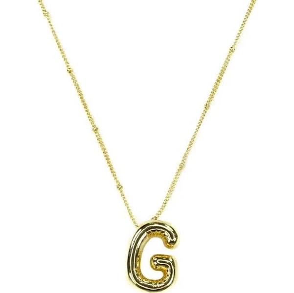 Initial Balloon Bubble Gold Necklace