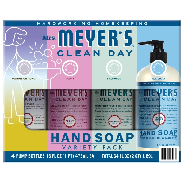 Mrs. Meyer's Hand Soap Clean Day Assortment, 16 fl oz, 4-pack