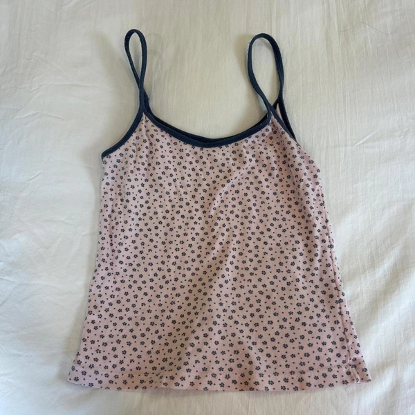Pink and navy floral Brandy Melville tank top...