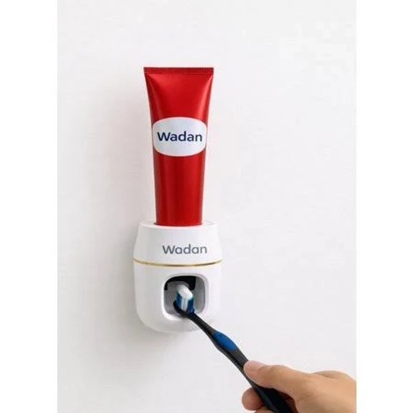 Wadan Wall-Mounted Toothbrush Holder with Toothpaste Dispenser for Kids & Adults