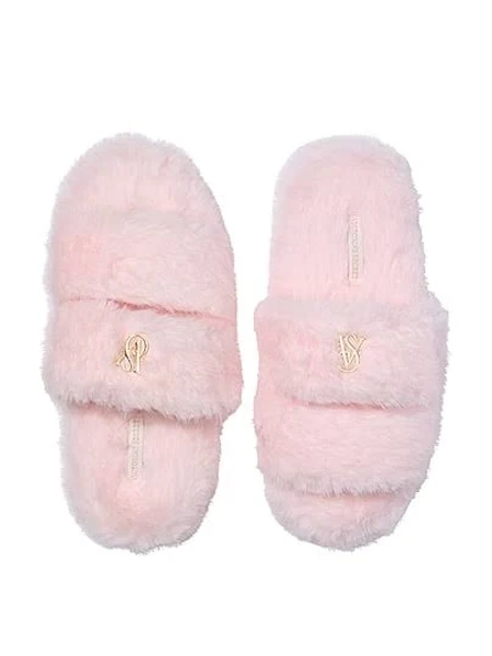 Victoria's Secret Women's Luxe Plush Double Strap Slippers