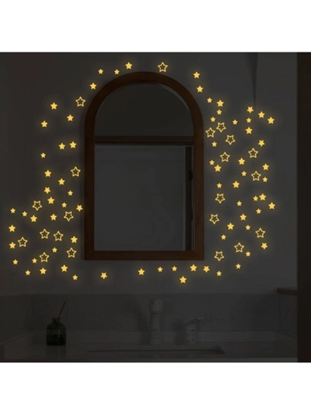 94pcs Star Pattern Glow In The Dark Wall StickerStar Decor Best For Classroom, Dorm Decor, Back To School Supplies, Stickers, Wall Decal, Vinyl Decal For Home Decorations, Spring Decoration Items Refresh Your Home, Festival Decoration Stickers Gifts Birthday Graduation