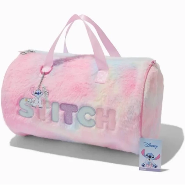 Disney Accessories | Disney Stitch Exclusive Furry Slumber Party Duffle Bag | Color: Blue/Pink | Size: Osg | Camcat0611's Closet